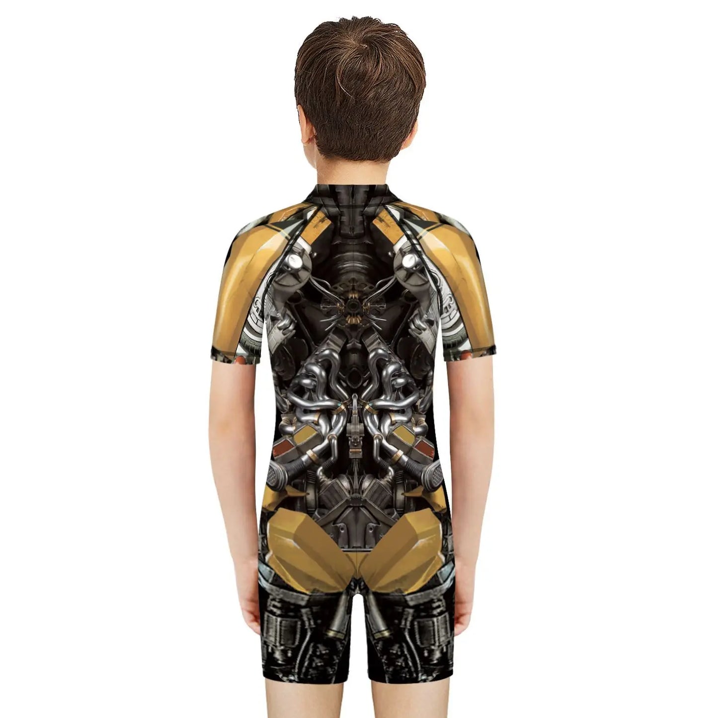 Children One Pieces Swimsuit Superhero 3D Print Playsuit Child Short Sleeve Swimwear Beach Bathing Suit Swim Wear For Boys Girls