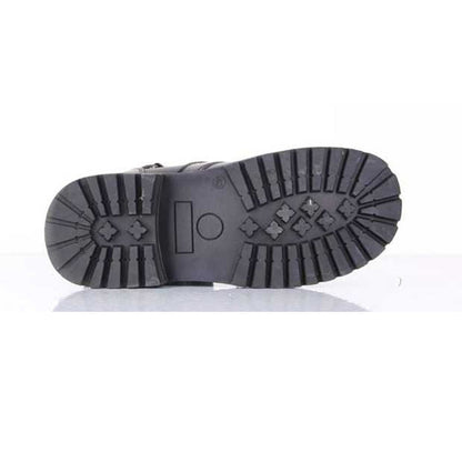 Men Motorcycle Boots Fashion Mid-Calf Punk Rock Punk PU Leather Black High Top Mens Casual Boot Steel Toe Shoes Big Size 38-46