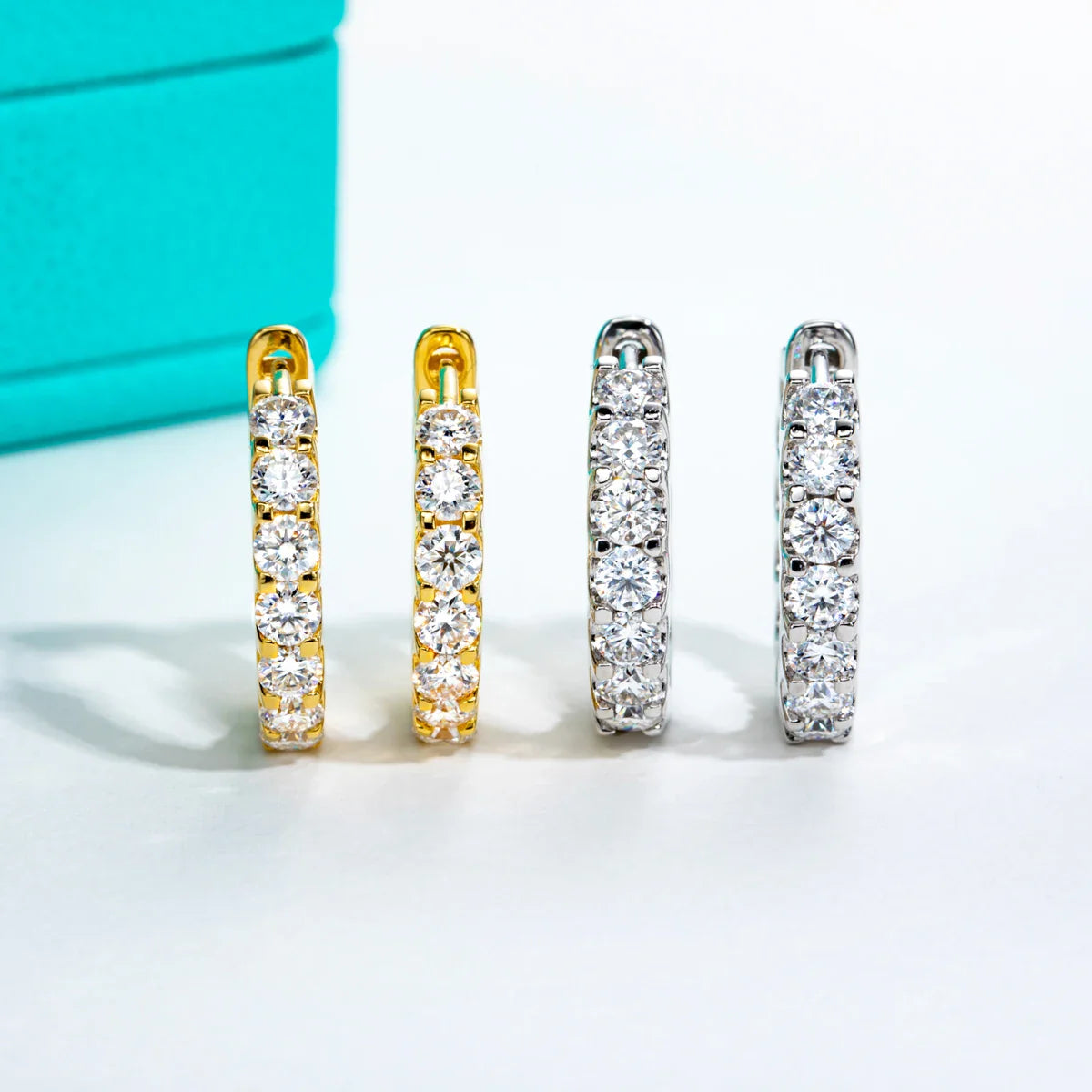 3mm 2.6cttw D Color Moissanites Hoop Earrings 925 Sterling Silver Luxury Huggie Earring for Women Jewelry Wholesale