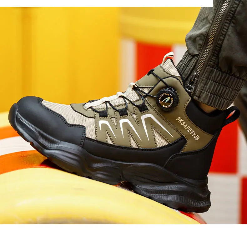 Men's Work Shoes Steel Resistant Anti-Puncture Anti-smash Toe Boots Slip Light Weight Safety Shoes Comfortable Men Shoes 40-46