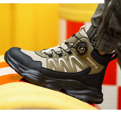 Men's Work Shoes Steel Resistant Anti-Puncture Anti-smash Toe Boots Slip Light Weight Safety Shoes Comfortable Men Shoes 40-46