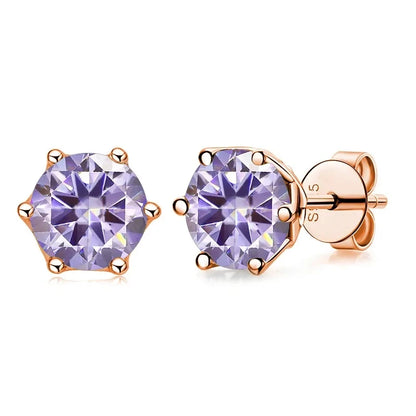 0.5ct-1ct D Color Certified Moissanite Stud Earrings Lab Created Diamond 925 Sterling Silver Gold Plated Wedding Jewelry