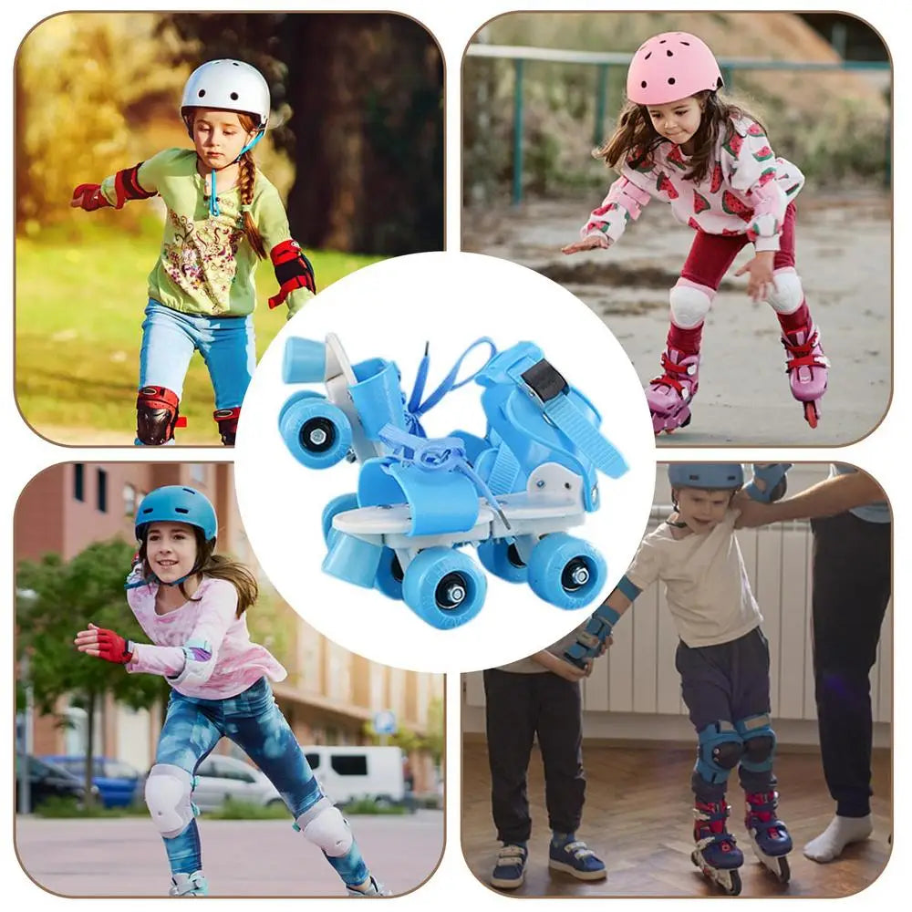 Roller Skates Double Row Beginner Roller Skates For Girls Adjustable Sizes Inline Skates Easy To Wear Simple Design Walking