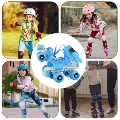 Roller Skates Double Row Beginner Roller Skates For Girls Adjustable Sizes Inline Skates Easy To Wear Simple Design Walking