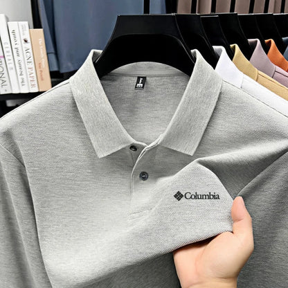 High end brand Polo shirt long sleeved fashionable printed men's top spring 100% cotton skin friendly comfortable casual T-shirt