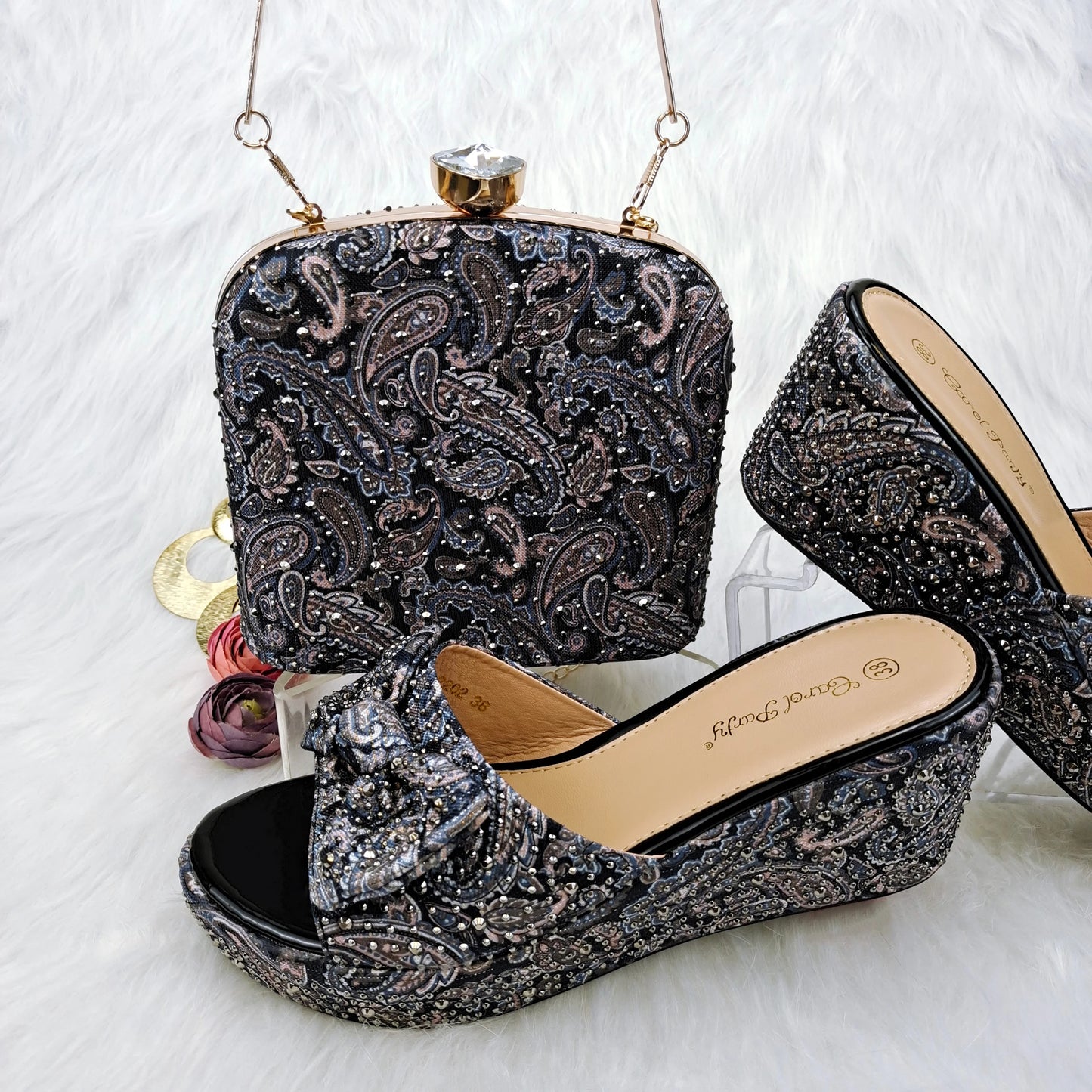 Italian Ladies Shoes and Bags Designer Shoes Women Luxury Shoes and Bag for Party In Women