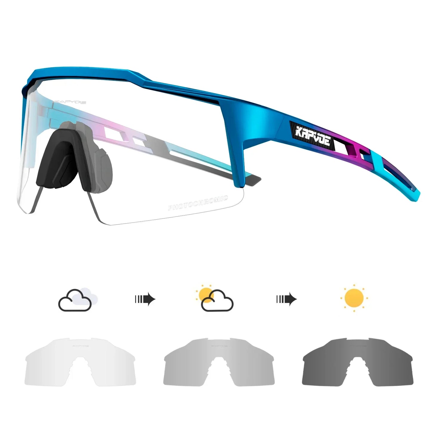 Photochromic Cycling Sunglasses for Men Women Bike Glasses Riding Driving UV400 Mountain Bicycle Goggles Eyewear Sports