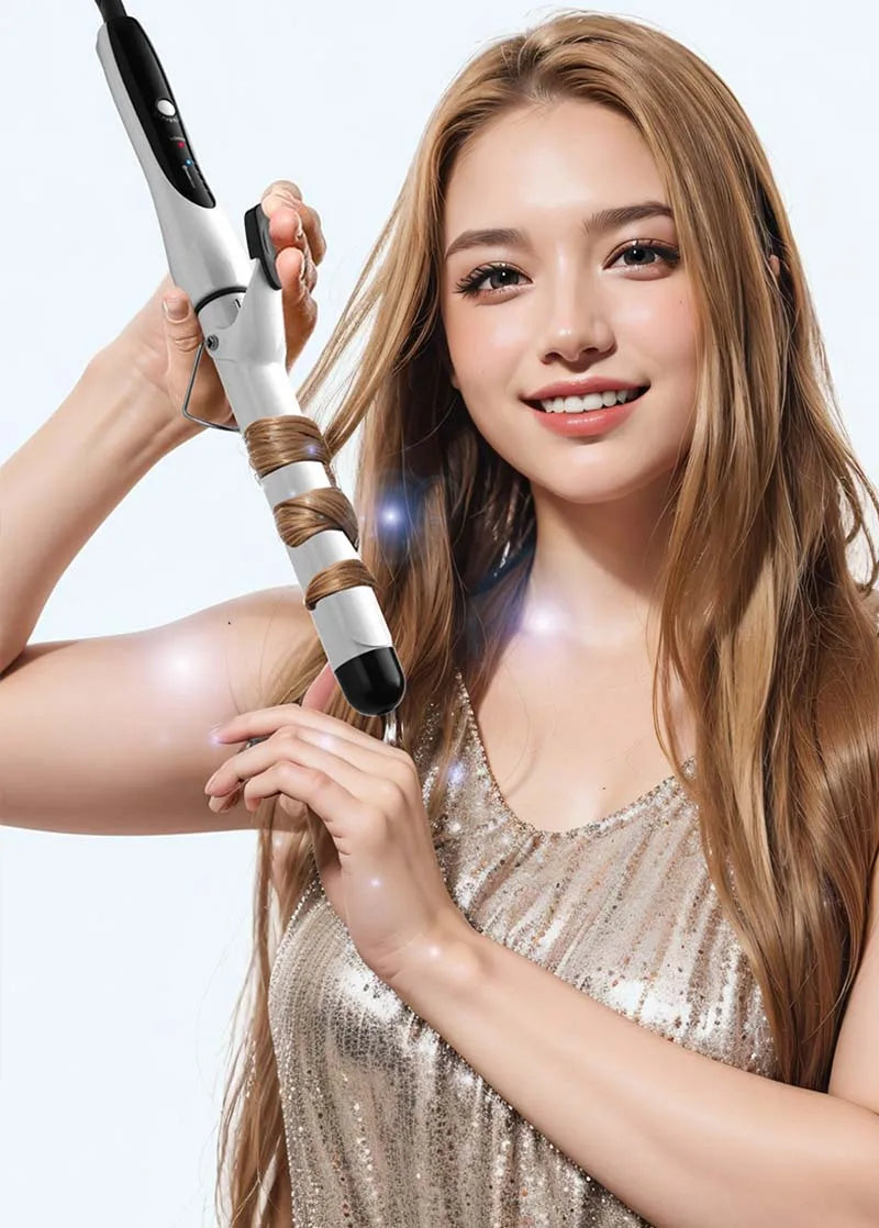 Professional Big Wavy Hair Curler Quick Heating Up Electric Nano Ceramic Curler 25Mm Curler Professional Curler Styling Tool