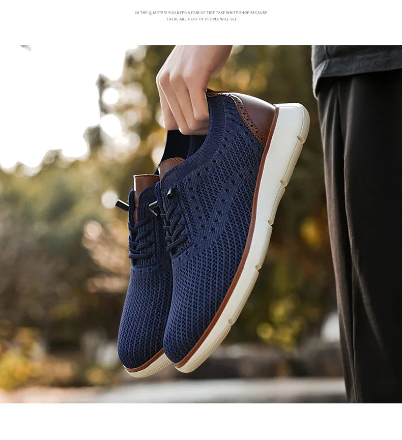 Large Size Comfortable Men's Shoes Light Fashion Casual Sports Shoes Breathable Flying Mesh Top Loafers