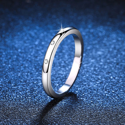 Moissanite Ring for Women S925 Solid Silver with White Gold Plated Diamond Wedding Bridal Band Luxury Jewelry Gift