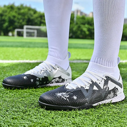 Men New TF Football Boots Society Indoor Original Top Quality Non Slip Male Soccer Shoes Sneakers Ultralight Breathable Ankle