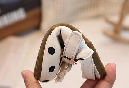 2026  Spring Autumn New Baby Shoes Cute Polka Dot Bow Girls Hollow Children's School Student Loafer Flats