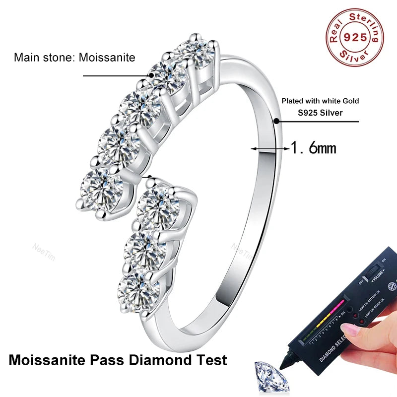 Full 3mm Moissanite Wedding Ring 925 Sterling Silver Eternity Band Engagement Bride Party Rings For Women Fine Jewelry