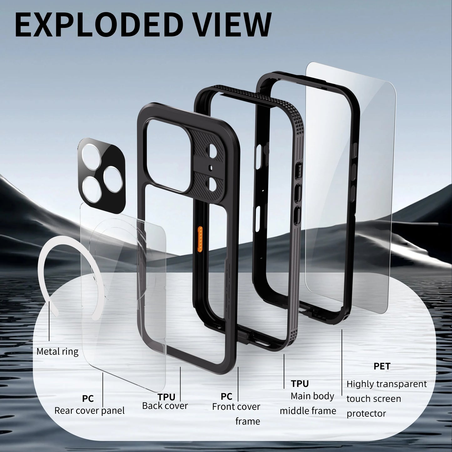 Magnetic Shockproof Dustproof IP68 Waterproof Phone Case for Apple 17Promax/ 17Pro /Air / 17 - Durable Protective Cover