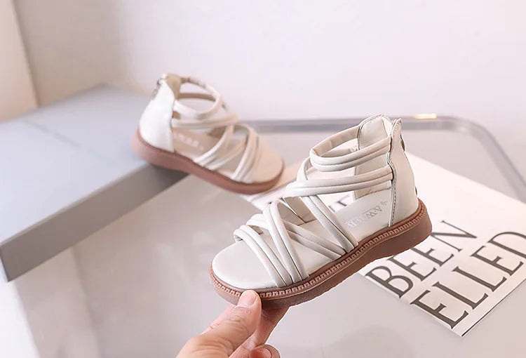 Sweet Princess Shoes for Little Girls 2026 Summer New Fashion Korean Edition High Top Roman Sandals for Girls