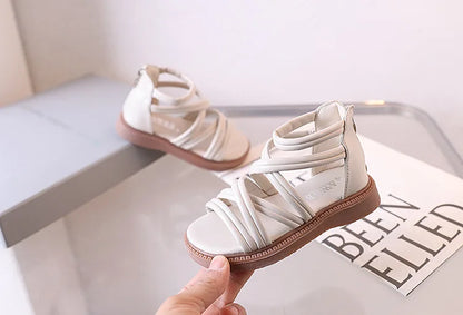 Sweet Princess Shoes for Little Girls 2026 Summer New Fashion Korean Edition High Top Roman Sandals for Girls