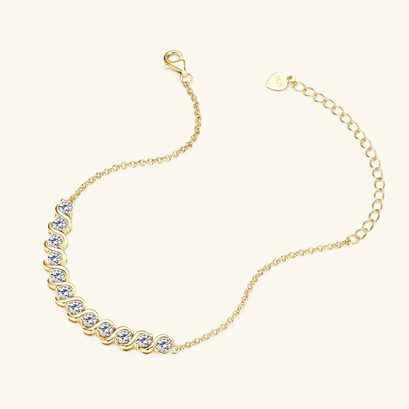 Real 3mm D Color Moissanite Infinity Bracelet for Women 925 Silver Adjustable Chain 2025 Trend Certified Fine Jewelry Gift