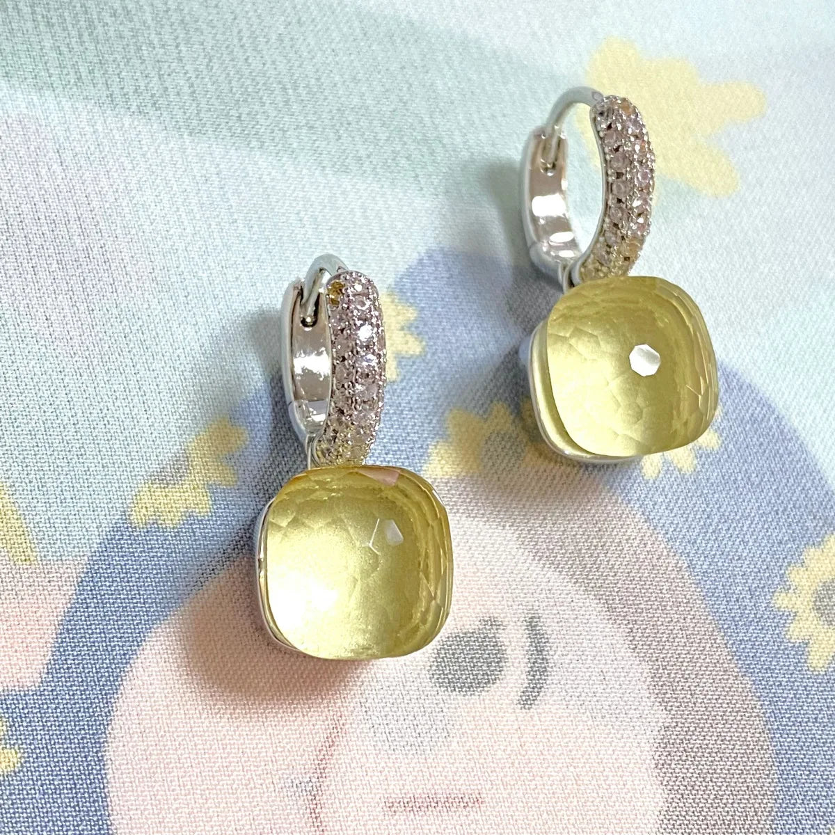 Classic Candy Color Earrings Inlay Transparent Zircon 27Colors Crystal Earrings Platinum Plated Fashion Jewelry For Women