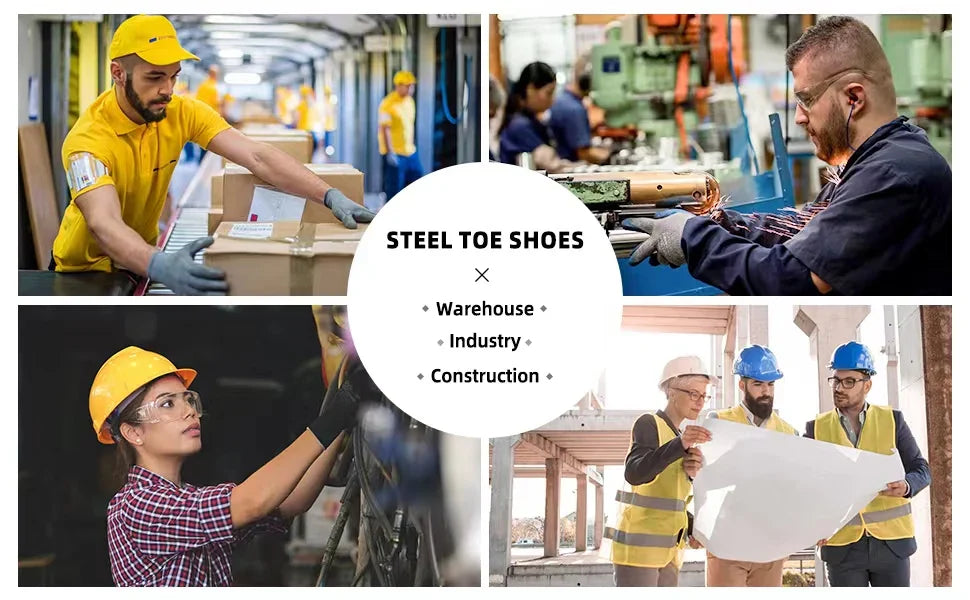 Rotating Button Style Protective Shoes Men Safety shoes Anti-Smash Puncture-Proof Indestructible Work Boots Steel Toe Men Shoes