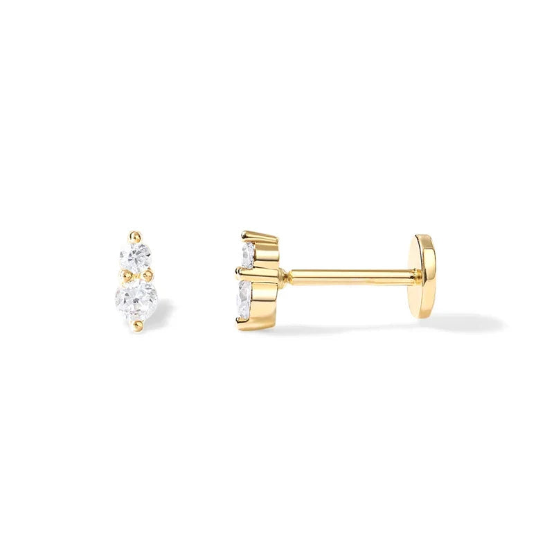 Heart Round Ball Flat Helix Piercing Earring 925 Sterling Silver Ear Studs Geometric Zircon Exquisite Trinket Studs Aretes
