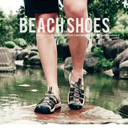 Summer Outdoor Sandals for Men Breathable Hiking Shoes Water Beach Mens Sandals Camping Climbing Aqua Sneaker HT-710445A