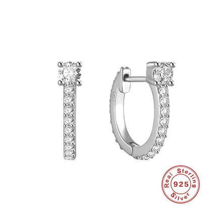 Ins Star Anise 925 Sterling Silver  Earring For Women Hoop Earrings Crystal Fine Jewelry Glossy 18K Gold Mom Gift Trend
