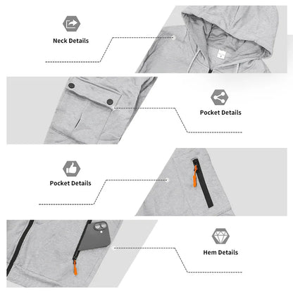 Autumn and winter men's velvet loose casual tooling outdoor sports fashion hooded sweater set