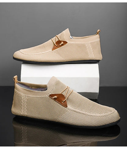 Mesh Loafers Men Driving Moccasins Thin Bottom Flats Walking Shoes Breathable Non Slip Casual Loafers Slip on Mens Shoes