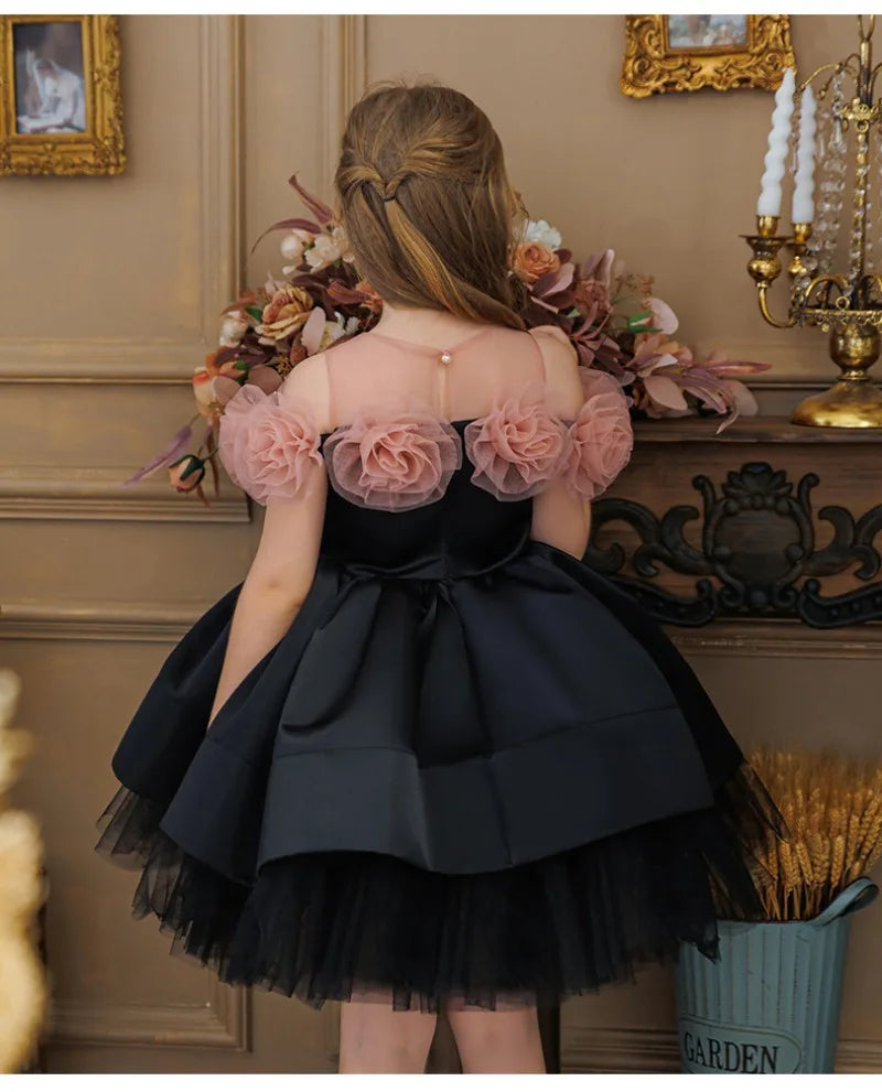 Summer Children's Birthday Party Princess Dress Little Girl Piano Host Costume Flower Girl Wedding Dress Kids Girls Dress