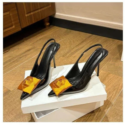 Ladies' Springand SummerStiletto Heelswith PointedPoints AndHollow OutBanquet Shoes,European AndAmerican SexyRose Fashion Shoes