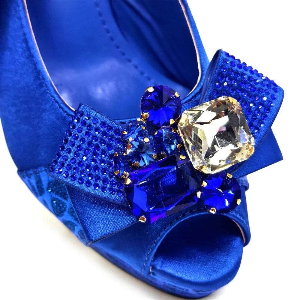 Newest INS Style Black Color Elegant Women High Heels Nigeria Popular Designer African Ladies Shoes And Bag Set