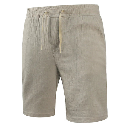 New Men's Cotton Linen Shorts Pants Male Summer Breathable Solid Color Linen Trousers Fitness Streetwear S-3XL