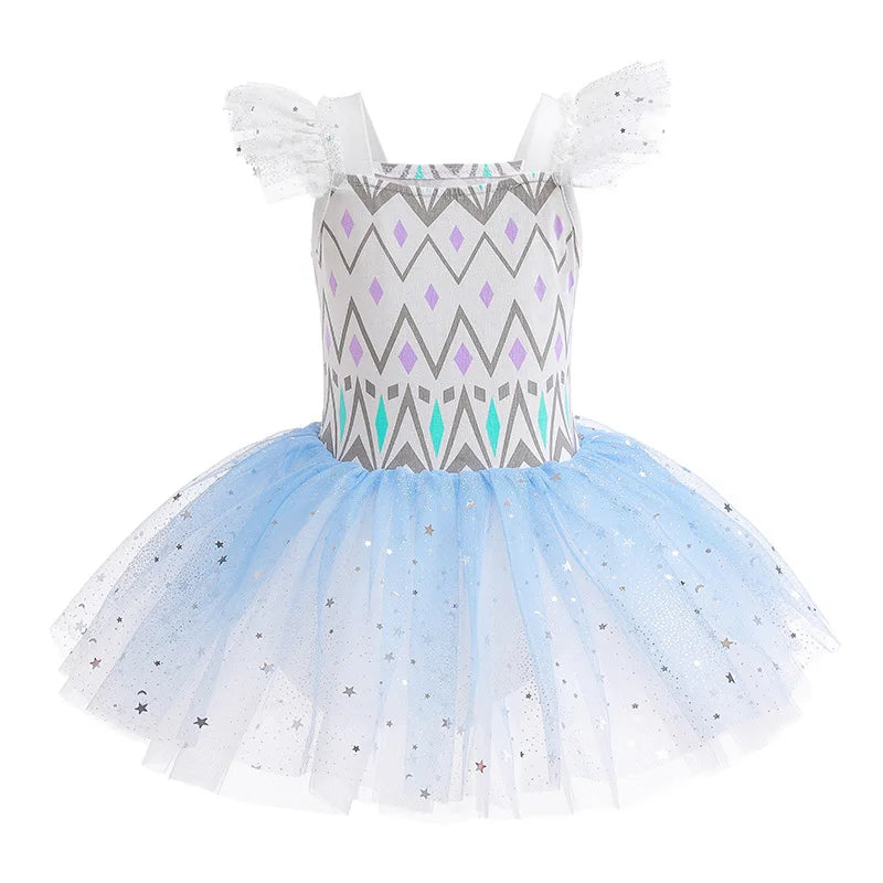 Round Yuan Girl Ballet Practice Dress Party Fancy TUTU Dress Elsa Anna Belle Alice Colorful Clothes Baby Girl Party Costumes