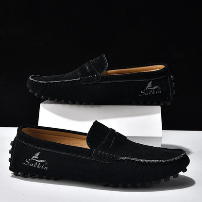 Quality Men's Suede Slip On Loafers Fashion Lightweight Breathable Wallking Driving Shoes Comfort fashion Outdoor Men's Sneakers