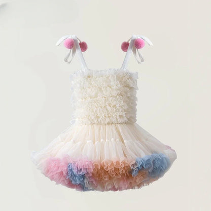 Fluffy Rabbit Skirt Girl Baby Dress Super Immortal Cake Fluffy Gauze Birthday Party Children's Princess Dress Summer
