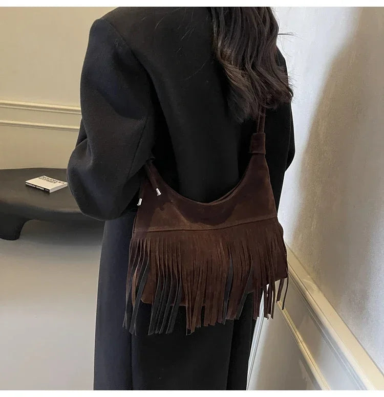 Fringed Interior Compartment Tote Bags Sewing Thread Large Capacity 2024 Hot Sale Bags for Women Zipper Pu Women's Handbags