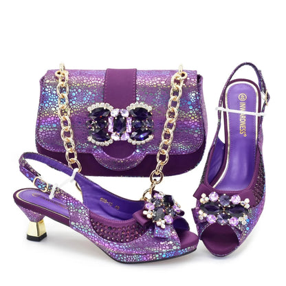 Lastest Italian Design Fashion Style Ladies Shoes with Matching Bag Set 2026 Nigerian Shoes and Bag Set! HX1-1