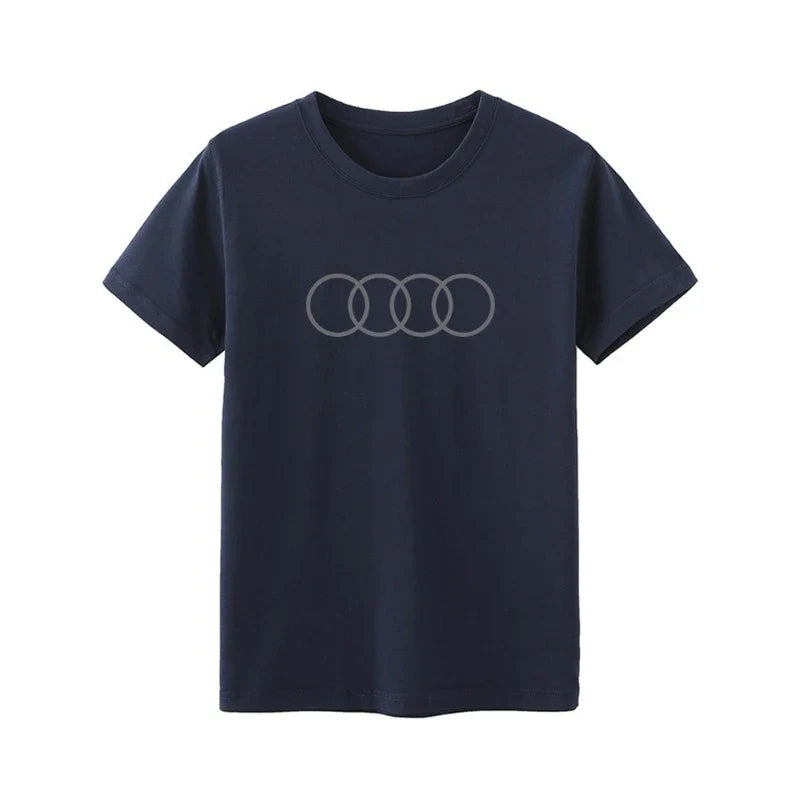 Car Quattro Rally Racing Printed Short Sleeve T-Shirt Men's and Women's Car Fans Casual Clothes