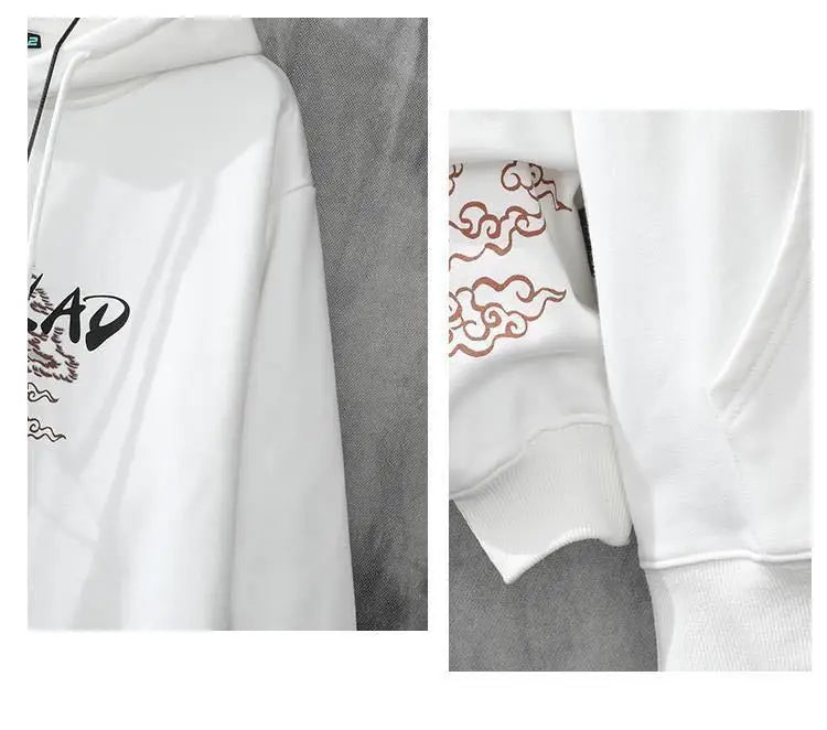 Moletons Pretos com Estampa de Anime Essenciais com Capuz Feminino Estética Coreana Moda Fofa Moletons com Capuz Streetwear para Mulheres