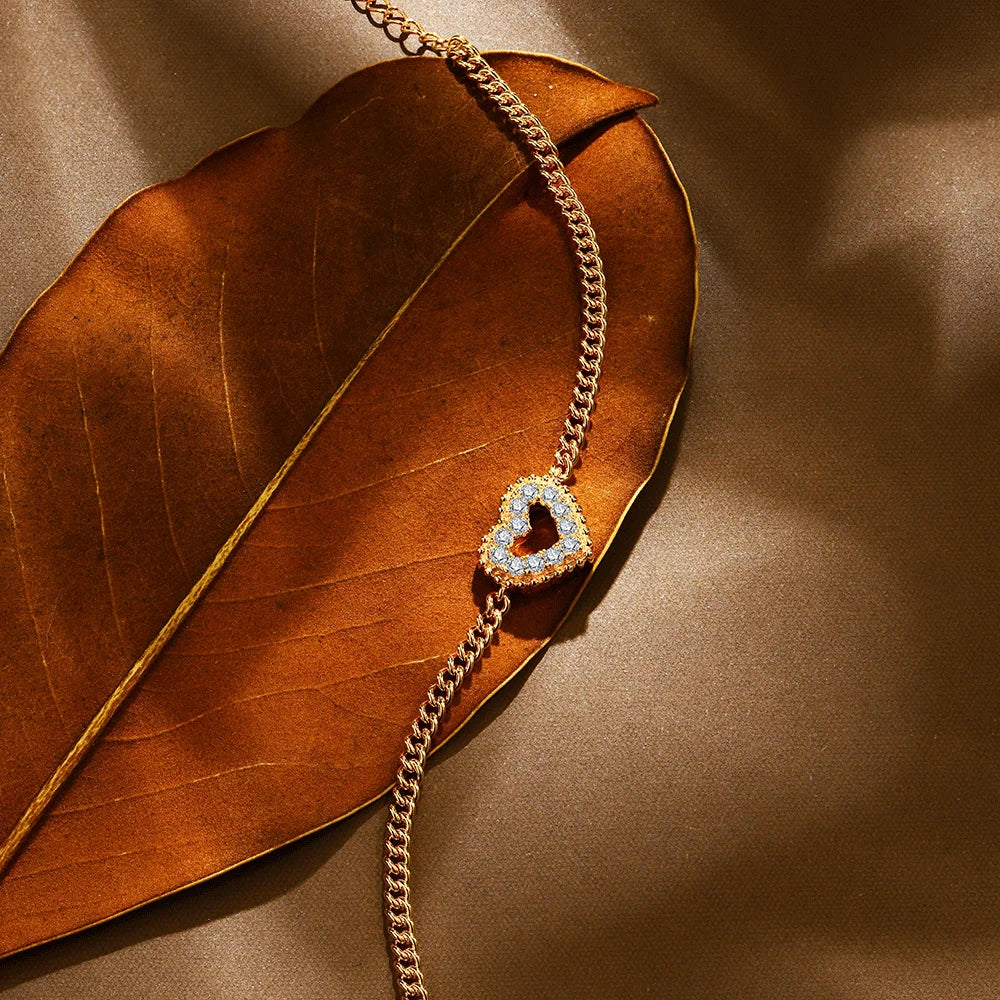2024 Luxury Bracelets D VVS1 Moissanite Diamond 0.42 CTW for Women Heart Shape S925 Sterling Silver Birthday Party Gift