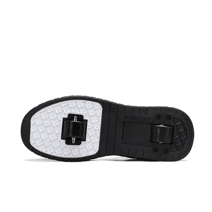 Ultra-Light Leathe Two Wheels Children's Sport Roller Skate Shoes for Kids Boys Girls Walking Running Sneakers Outdoor for Women