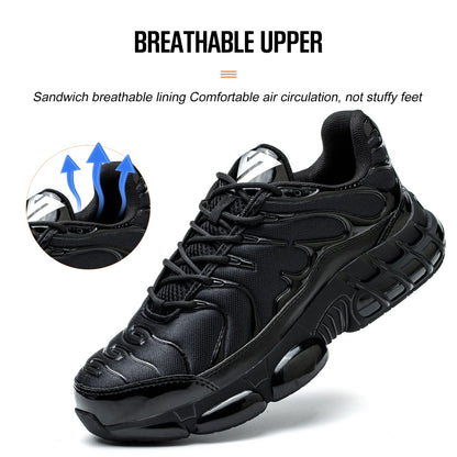 Safety Footwear Men Work Boots Lightweight Air Cushion Sneakers Puncture-Proof Work Shoes Indestructible Male Steel Toe Shoes