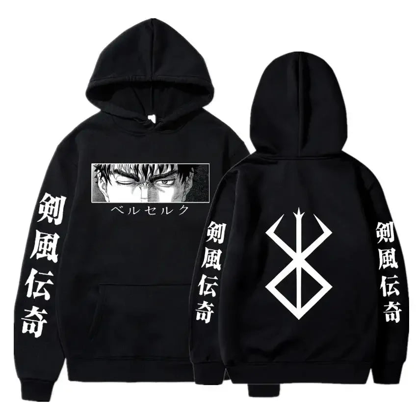 Hoodies, men's and women's printed long sleeved streetwear, Japanese hoodies, fleece loose and soft clothing