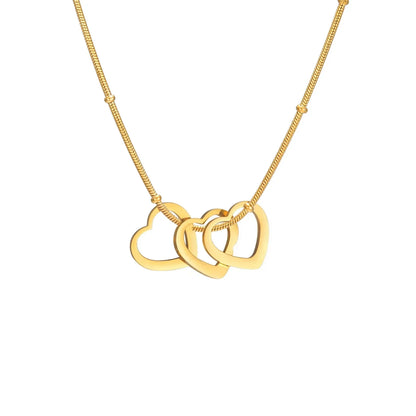 Family Name Necklace With 1-4 Hearts for Mother Custom Mother's Day and Valentine's Day Gift