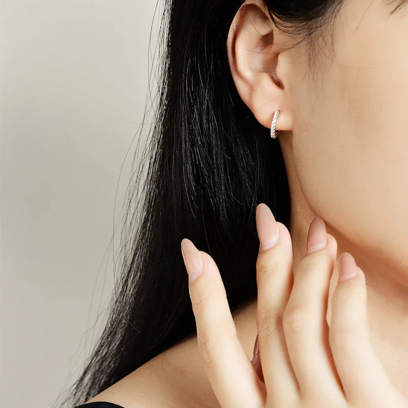 D Color All Moissanite Hoop Earrings for Women High Quality S925 Sterling Silver Jewelry Girl's Birthday Gift Wholesale