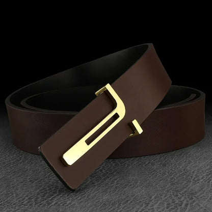 3.8cm Fashion Men's Belts High Quality Designer Luxury Famous Genuine Leather Belt Jeans Formal Cowskin Black Male Waist Strap
