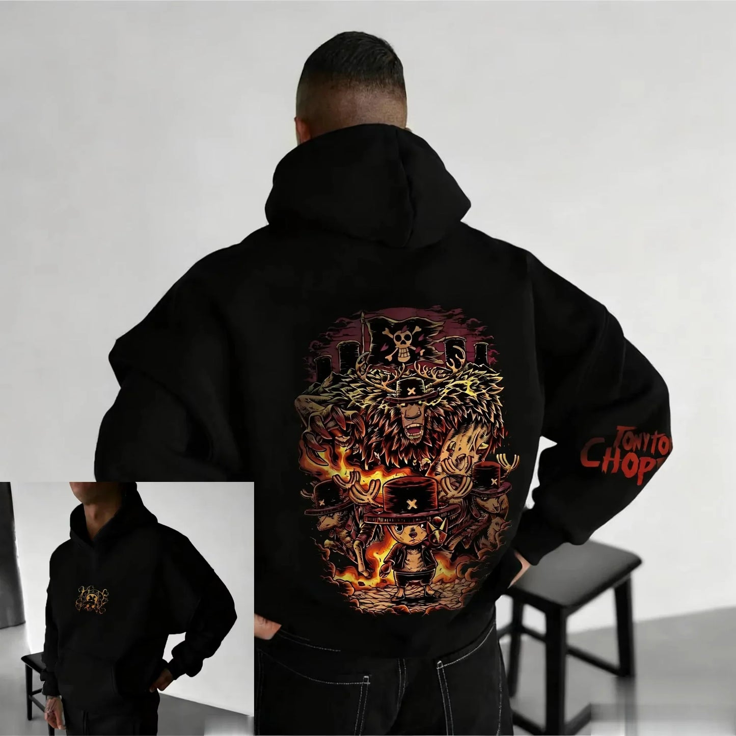 Anime Chopper Printed Hoodie  Spring/Autumn New Men's and Women's Loose Casual Street Hip Hop Parent Child Sweater
