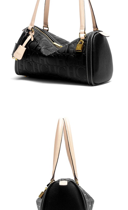 Women's Boston Bag Autumn Winter New Collection Letter Design Texture Shoulder Bags