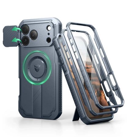 For iphone 17 Series case with Camera Cover & Adjustable Kickstand Compatible With MagSafe Shockproof  Magnetic Protective Cover