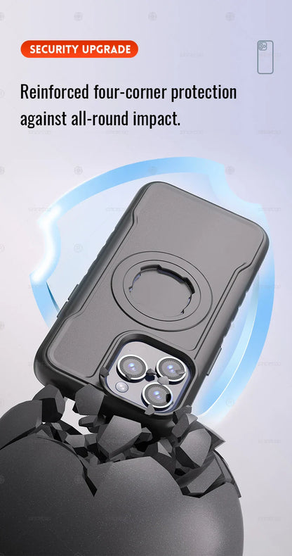 Magnetic Shockproof Case for iPhone 17 16 15 14 13 Pro Max Charging Protective Cover for Quad-style Bike/Motorcycle Mount/Holder